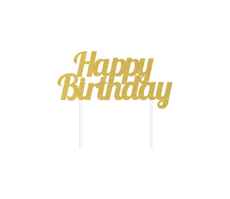 Scritta BUON COMPLEANNO cake topper colore Oro per torte in