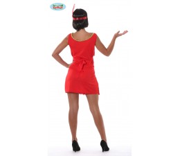 Costume Charleston Rosso con Frangia glitter Donna