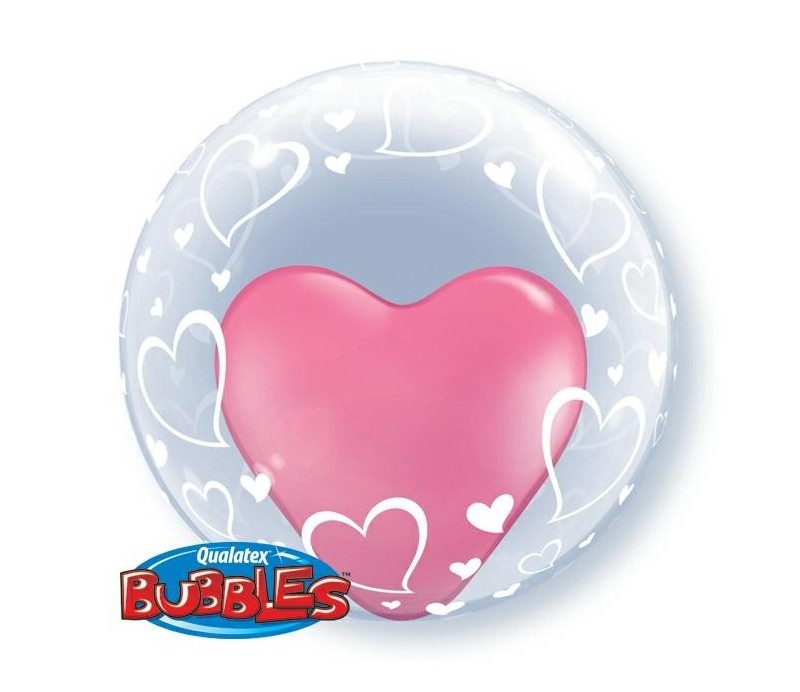 Palloncino Bubble Decoro CUORI.