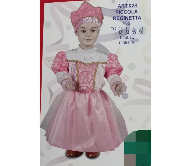 Costume di carnevale Piccola reginetta rosa Deluxe la scotola comprende:  Abito, Cappello, Copri Scarpe, Stelle Filanti