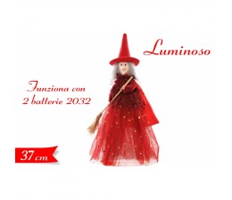 Befana rossa luminosa 37cm...