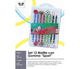 SET 12 MATITE CON GOMMA SPORT